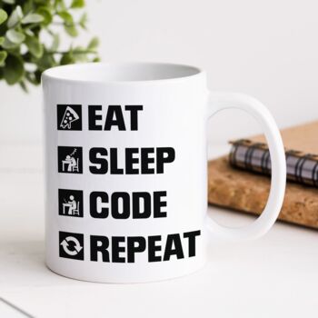 Eat Sleep Code Repeat Mug Coding Gift, 2 of 2