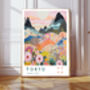 Tokyo Japanese Mountain Landscape Art Print, thumbnail 1 of 3