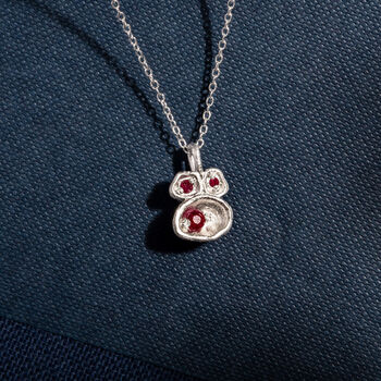 Real Ruby And Recycled Silver Birthstone Necklace, 3 of 7