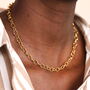 Hammered Oval Chain Necklace In Gold Plating, thumbnail 1 of 5