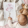 Personalised Girl's Pink Heart Balloon Bunch Print, thumbnail 5 of 9