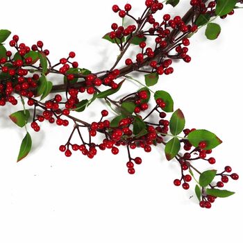 150cm Luxury Christmas Natural Look Red Berry Garland, 2 of 5