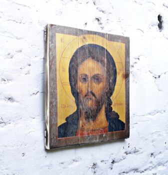 Jesus Christ Icon Print, Orthodox Wood Wall Art, 4 of 5