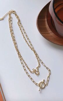 14 K Gold Plated Silver Link Chain Minimalist Choker, 4 of 7