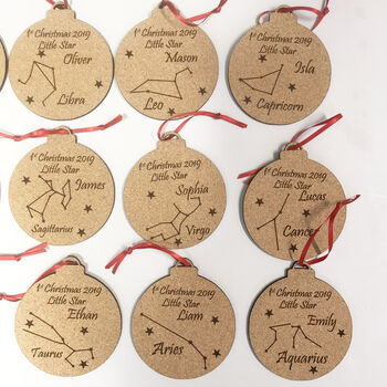 Personalised Zodiac 1st Christmas Baubles, 9 of 10