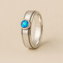 Personalised Sterling Silver Slim Blue Opal Spinner Ring, thumbnail 1 of 8