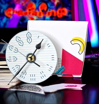 90s Retro S CD Wall Clock Old Skool Gift Boxed, 5 of 6