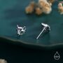 Sterling Silver Cute Cat Skull Stud Earrings, thumbnail 5 of 11