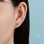 Starburst Star Huggie Hoop Earrings In Sterling Silver, thumbnail 1 of 10