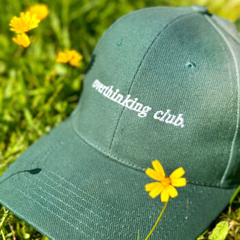 Overthinking Club Embroidered Slogan Cap, 6 of 9