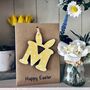 Personalised Easter Bunny Letter Wooden Keepsake Card, thumbnail 7 of 9