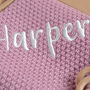 Personalised Knitted Blanket And Teether Set For Baby Girl, thumbnail 3 of 8