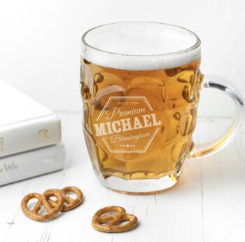 Personalised Premium Dimpled Beer Glass, 3 of 5