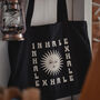 Black 'Inhale Exhale' Recycled Shopper Bag, thumbnail 3 of 5