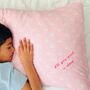 Personalised Pink Rainbow Cotton Pillow Case, thumbnail 2 of 5