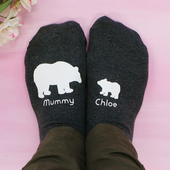 Personalised Polar Bear Mummy Socks, 3 of 8