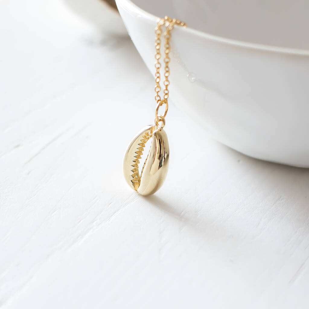 Gold Plated Cowrie Shell Necklace By Juju Treasures ...