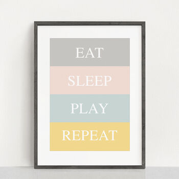 Eat, Sleep, Play, Repeat Nursery Print, 2 of 4