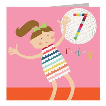 Disco Queen 7th Birthday Card, 2 of 5