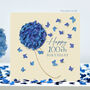 100th Birthday Butterfly Blue Hydrangea Card, thumbnail 1 of 12