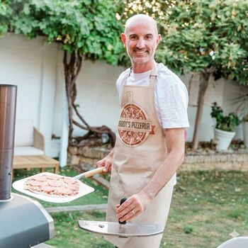 Personalised Daddy BBQ Apron Pizza Apron, 5 of 5