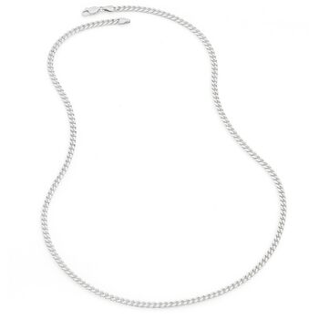Sterling Silver Curb Chain Cuban Necklace 24 Inches, 3 of 5