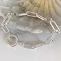 Sterling Silver Chunky Paperclip Style Links Bracelet, thumbnail 1 of 7