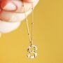 Hammered Initial Charm Necklace In Gold Plating, thumbnail 9 of 11