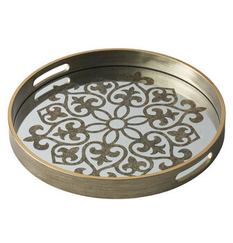 Antiqued Gold Decorative Tray, 2 of 2