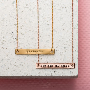 Personalised Flat Bar Necklace, 7 of 9