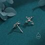 Tiny Frog Stud Earrings In Sterling Silver, thumbnail 5 of 12