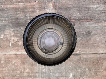 Grey Tinted Ribbed Tea Light Holder, 3 of 3