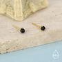 Natural Black Onyx Stud Earrings In Sterling Silver, thumbnail 7 of 12