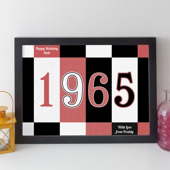 60th Birthday Print Or Card Personalised Gift 1965, 8 of 12