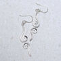 Sterling Silver Reflected Twirl Dangly Earrings, thumbnail 4 of 7