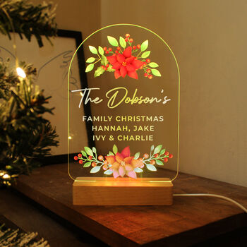 Personalised Poinsettia LED Christmas Light, 4 of 12