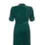 1940s Style Dress In Peacock Silk Velvet, thumbnail 3 of 3