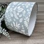 Bellever Mineral Blue Botanical Drum Lampshades, thumbnail 2 of 9