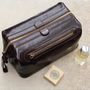 Personalised Leather Men Wash Bag. 'The Duno Large', thumbnail 1 of 12