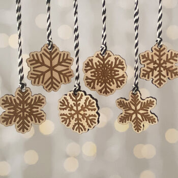 Mini Wooden Snowflake Christmas Decorations, 2 of 2