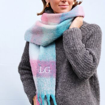 Personalised Ombre Check Winter Scarf, 3 of 4