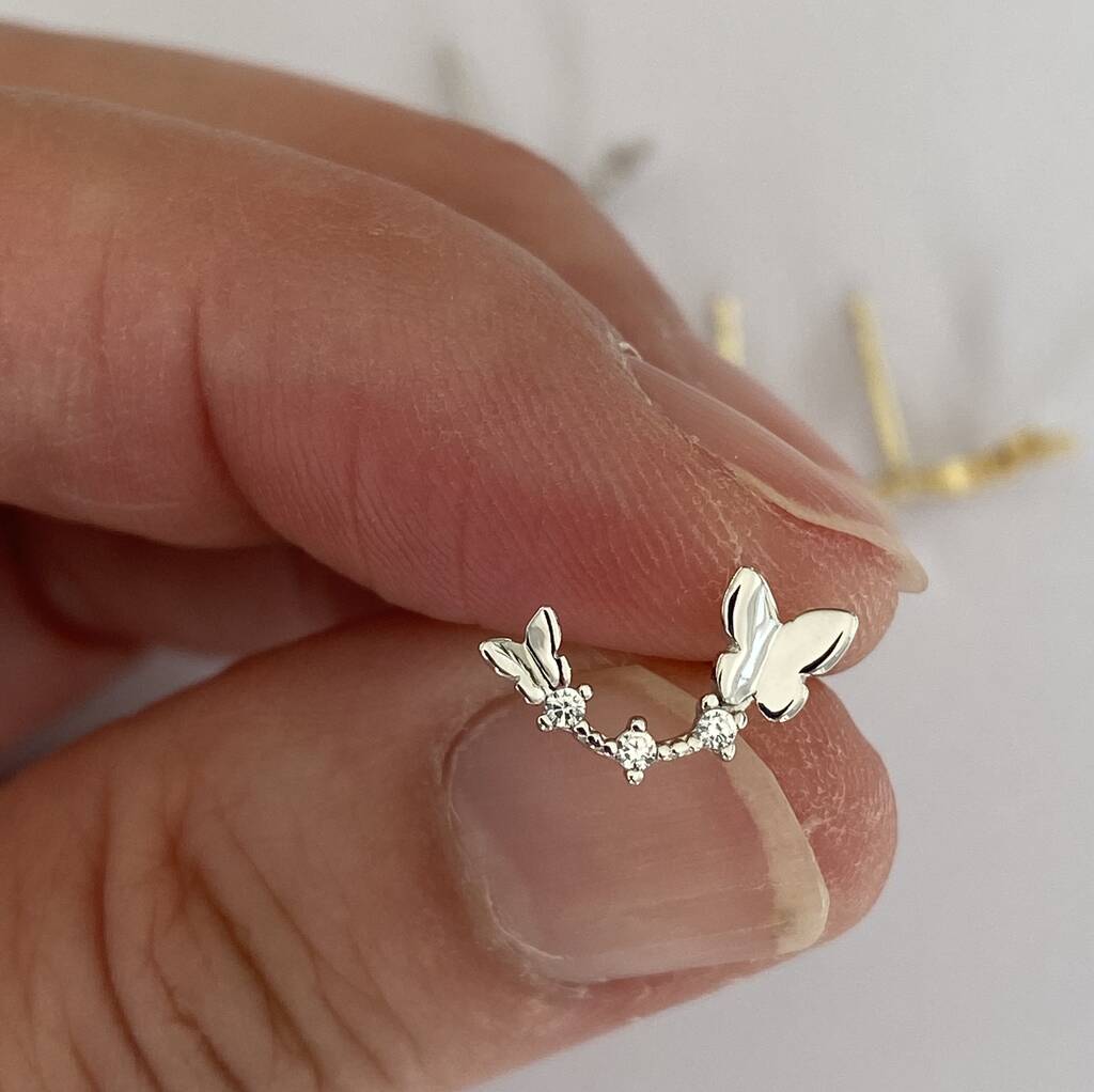 butterfly climber earrings