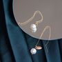 Pearl Threader Earrings, thumbnail 1 of 5