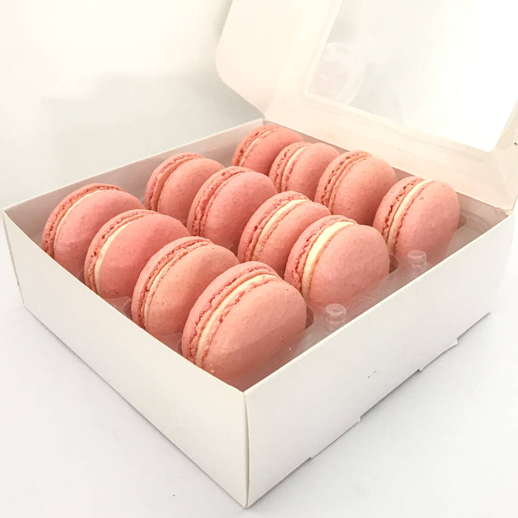 Raspberry Pink Macarons Gift Box Of 12, 1 of 3