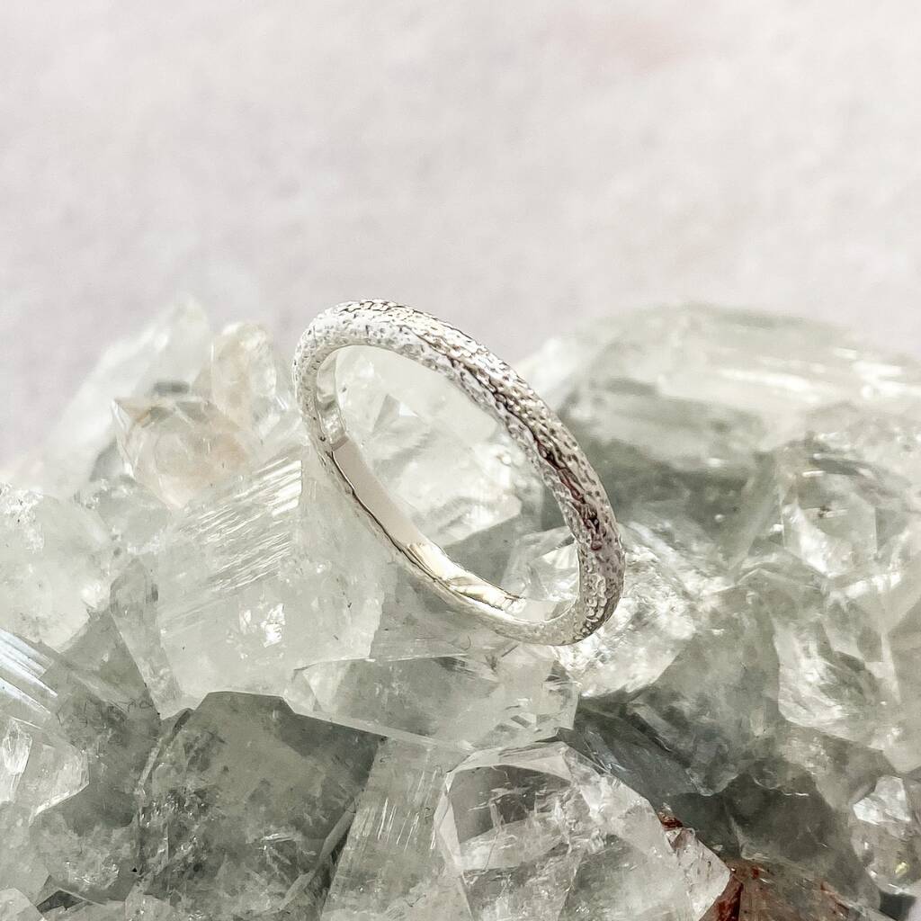 Textured Recycled Silver Stacking Ring, 1 of 8