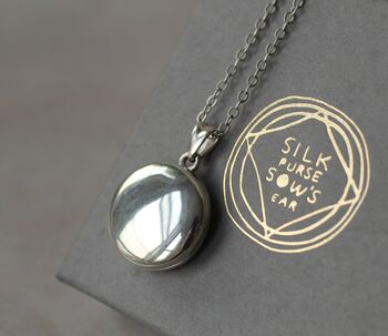 Sterling Silver Moon Locket Necklace, 8 of 8