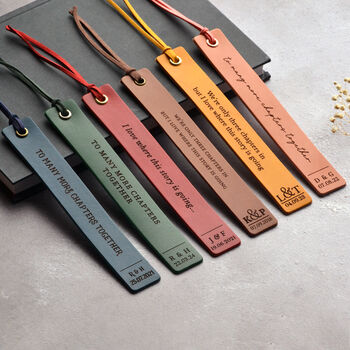 Personalised Anniversary Leather Bookmark, 3 of 7