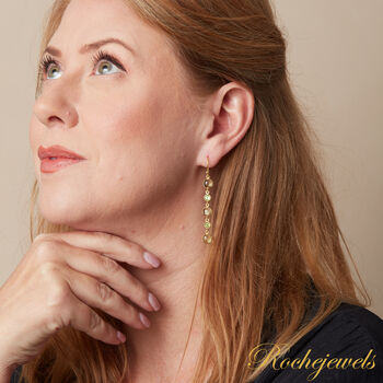 Lemon Quartz Long Drop Gold And Silver Earrings, 3 of 9