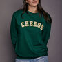 Cheese Varsity Slogan Christmas Sweatshirt, thumbnail 4 of 8