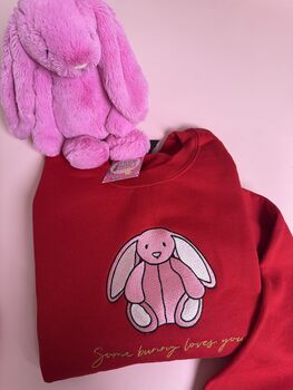 Some Bunny Loves You Embroidered Sweatshirt, 9 of 10